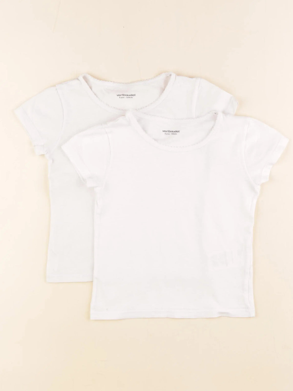 Vertbaudet - lot de 2 maillots de corps blanc - 4 ans