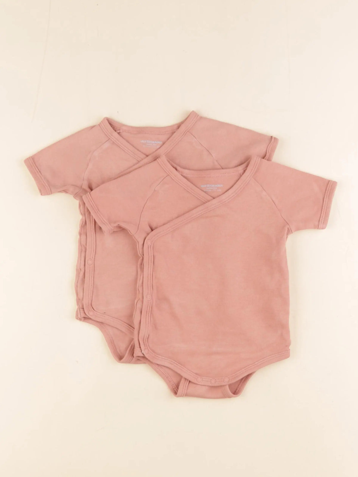 Vertbaudet - lot de 2 bodies en coton rose - 9 mois