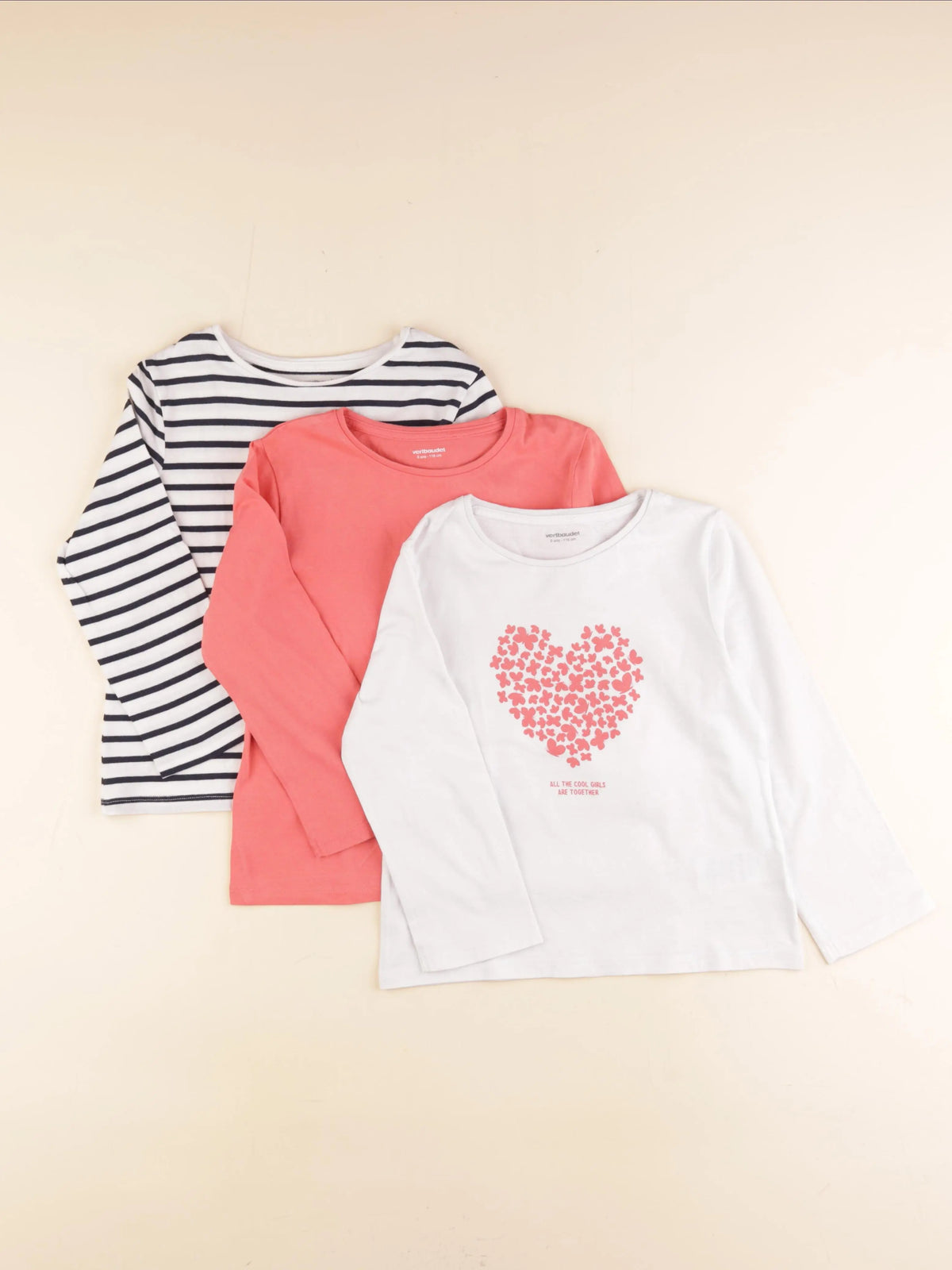 Vertbaudet - lot de 3 tee-shirts multicolore - 6 ans