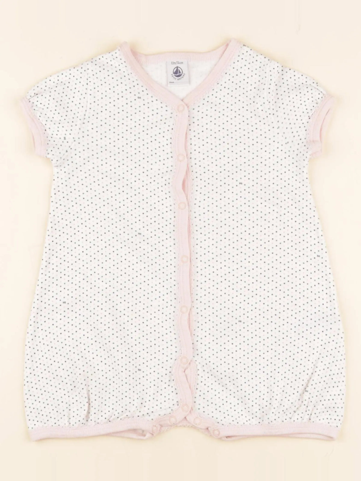 Petit Bateau - pyjama coton rose - 12 mois