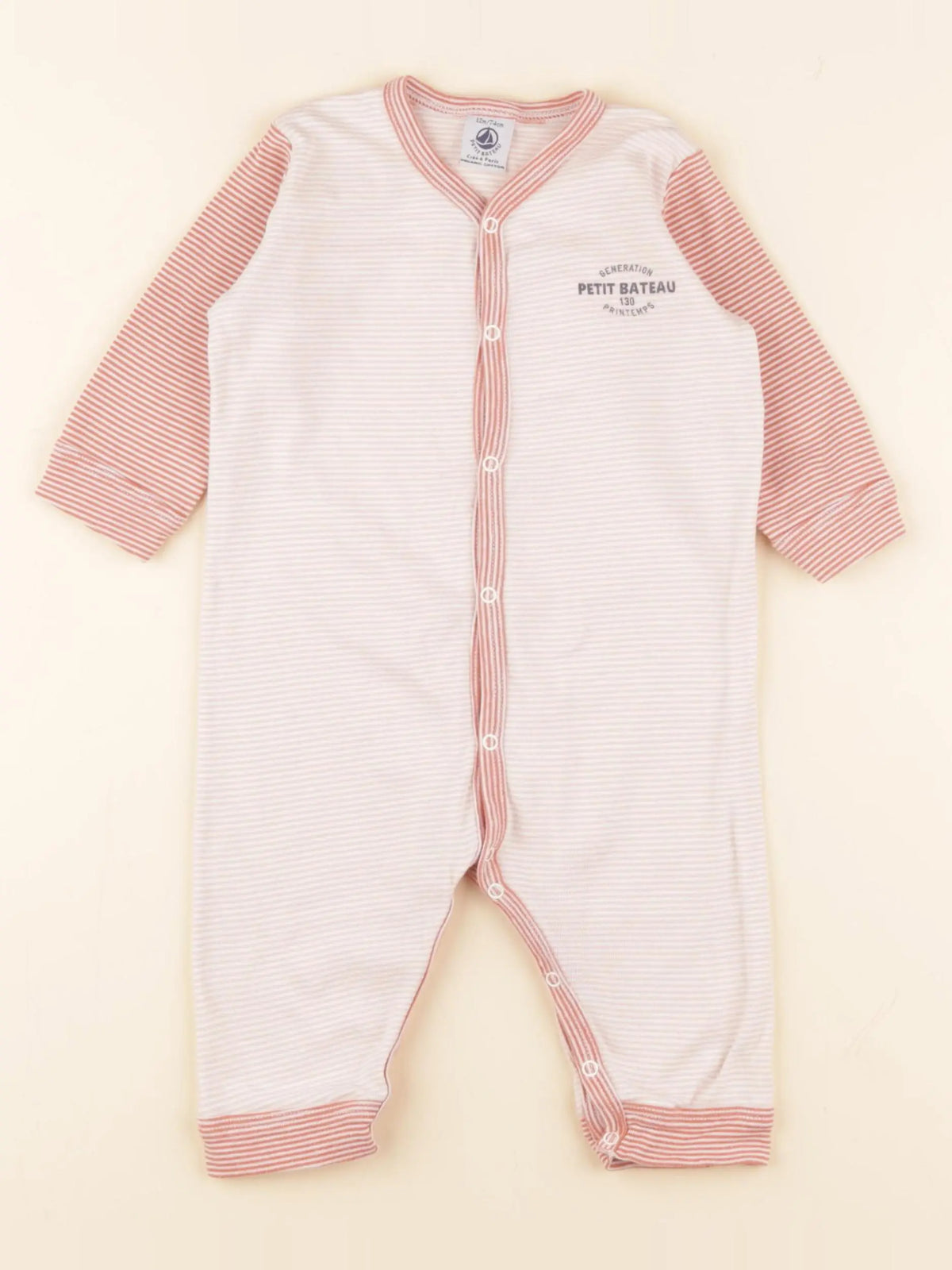 Petit Bateau - pyjama coton rose - 12 mois