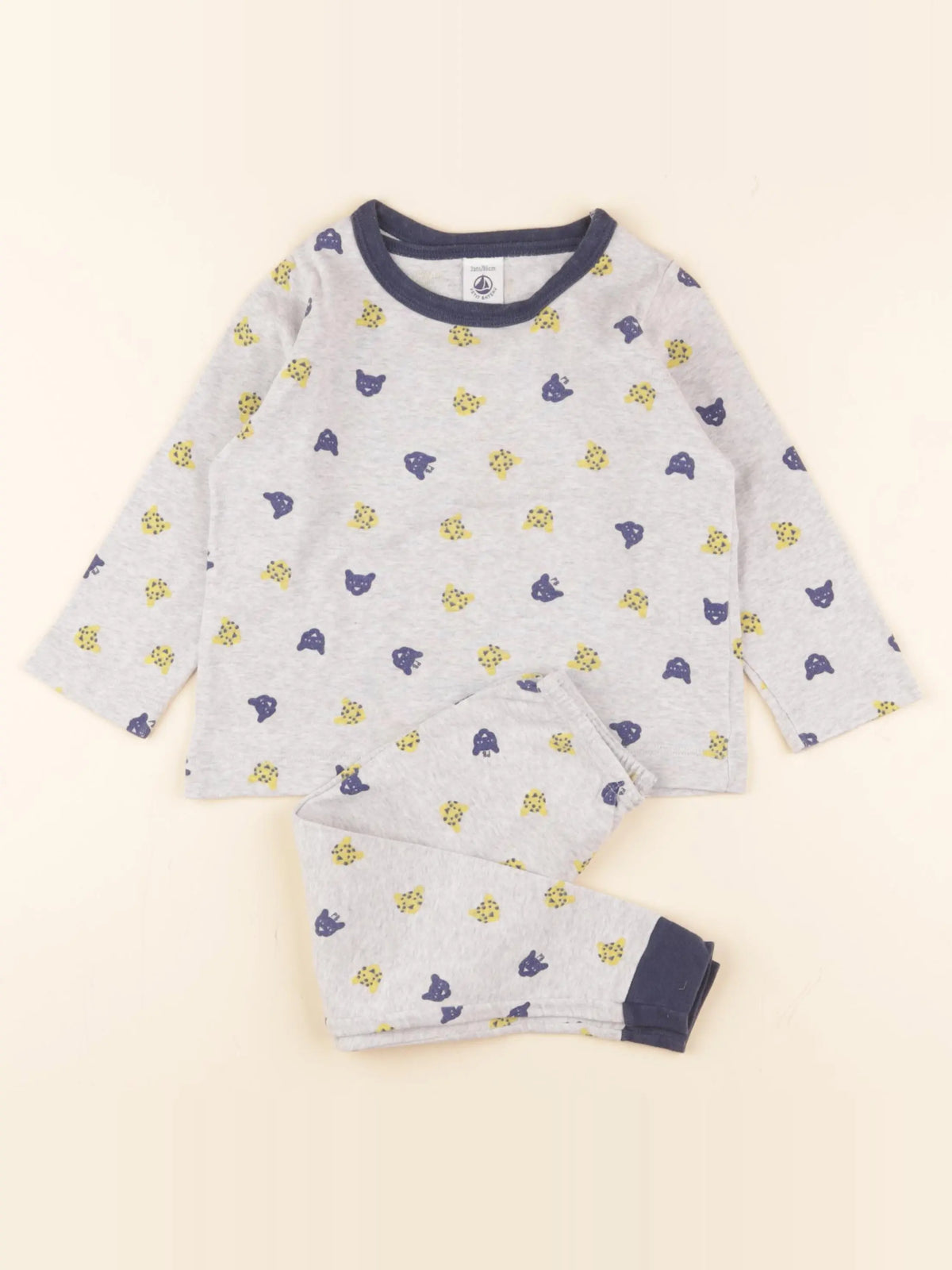 Petit Bateau - pyjama coton gris - 2 ans