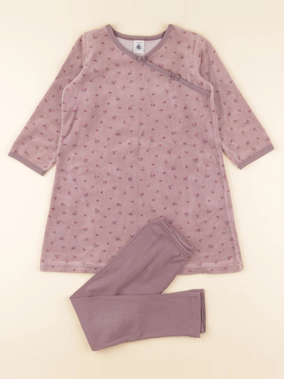 Petit Bateau - pyjama velours violet - 4 ans
