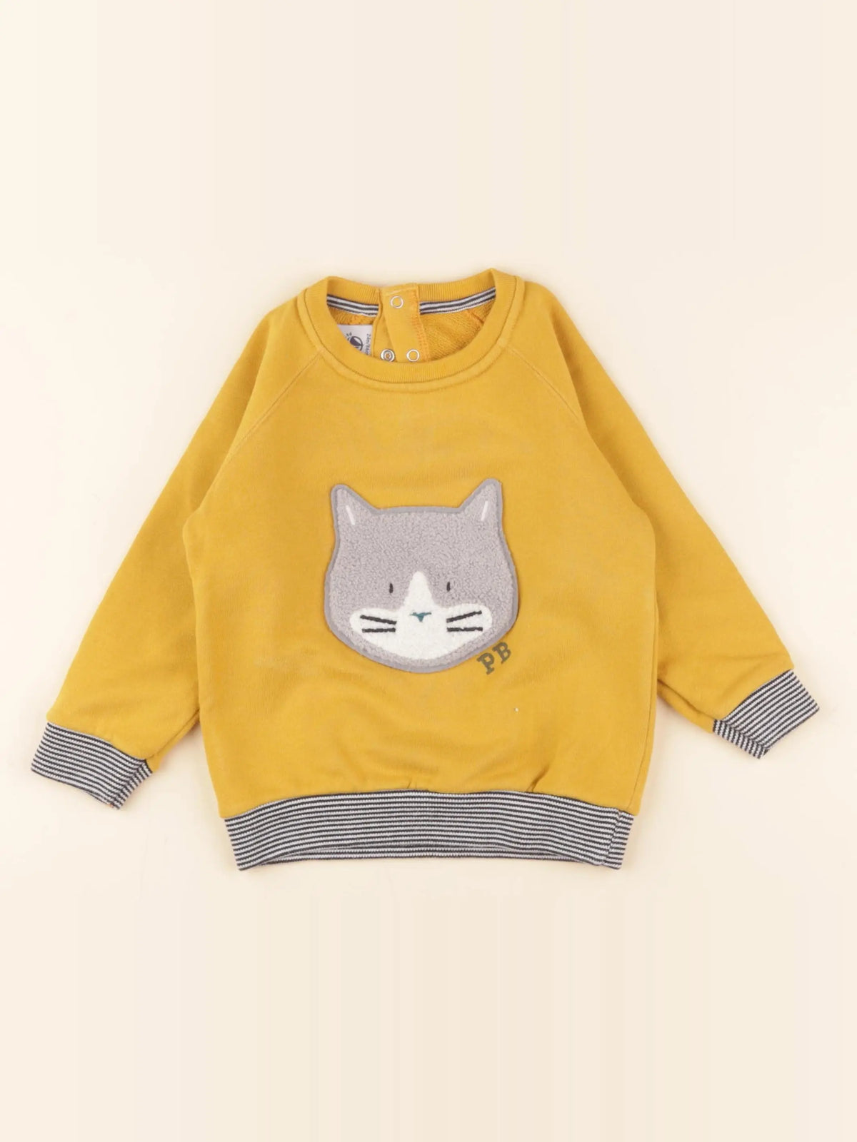 Petit Bateau - sweat jaune - 24 mois