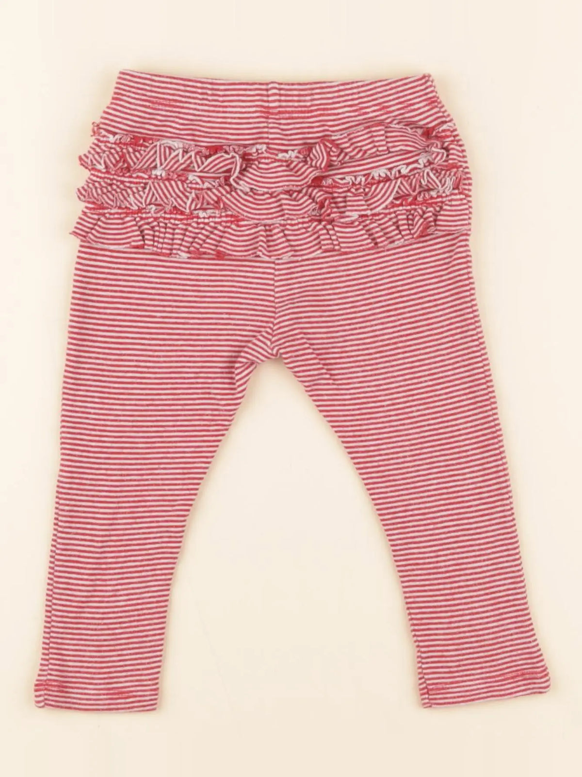Petit Bateau - legging volants au dos rouge - 12 mois