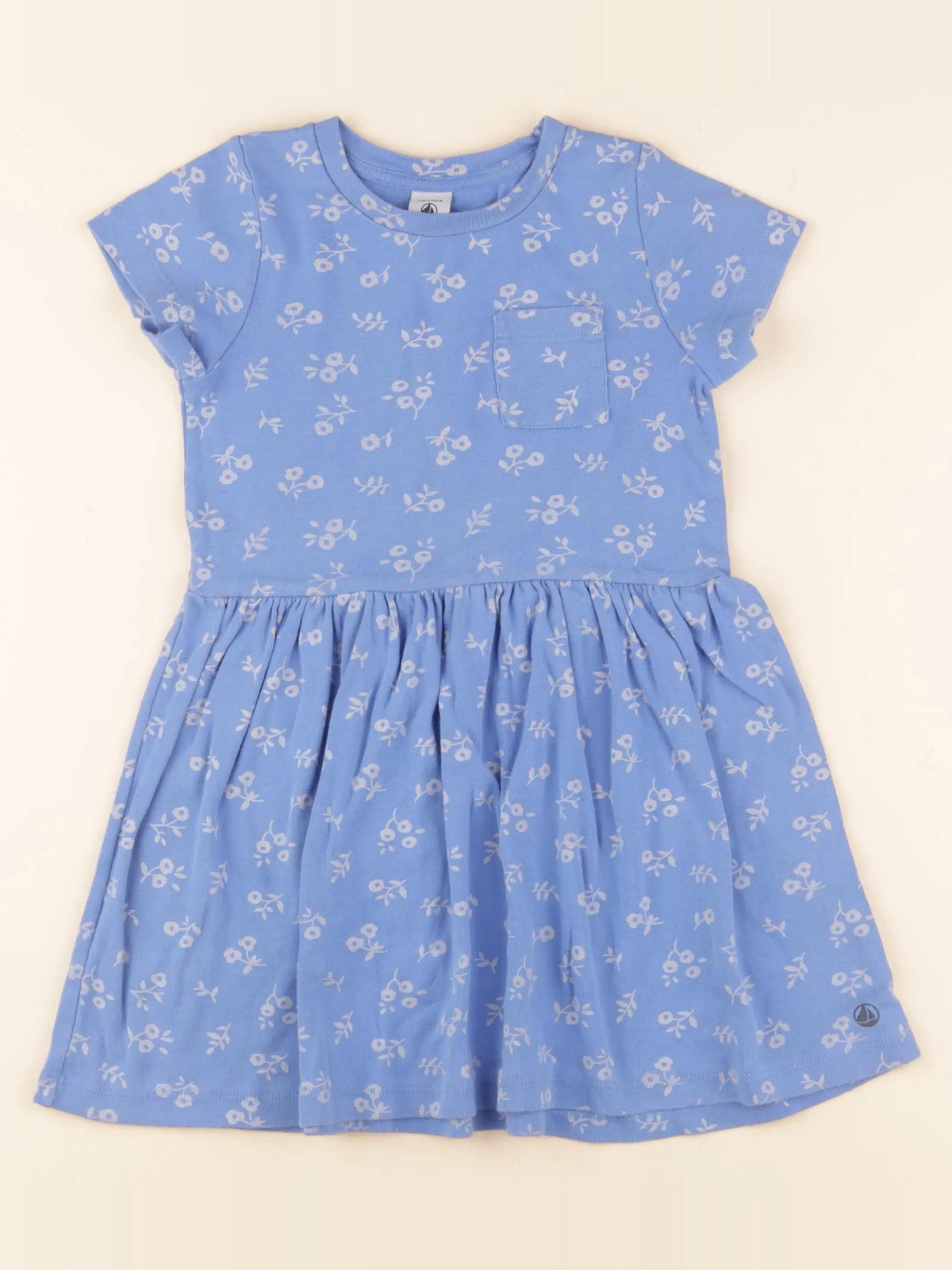 Petit Bateau - robe bleu - 5 ans