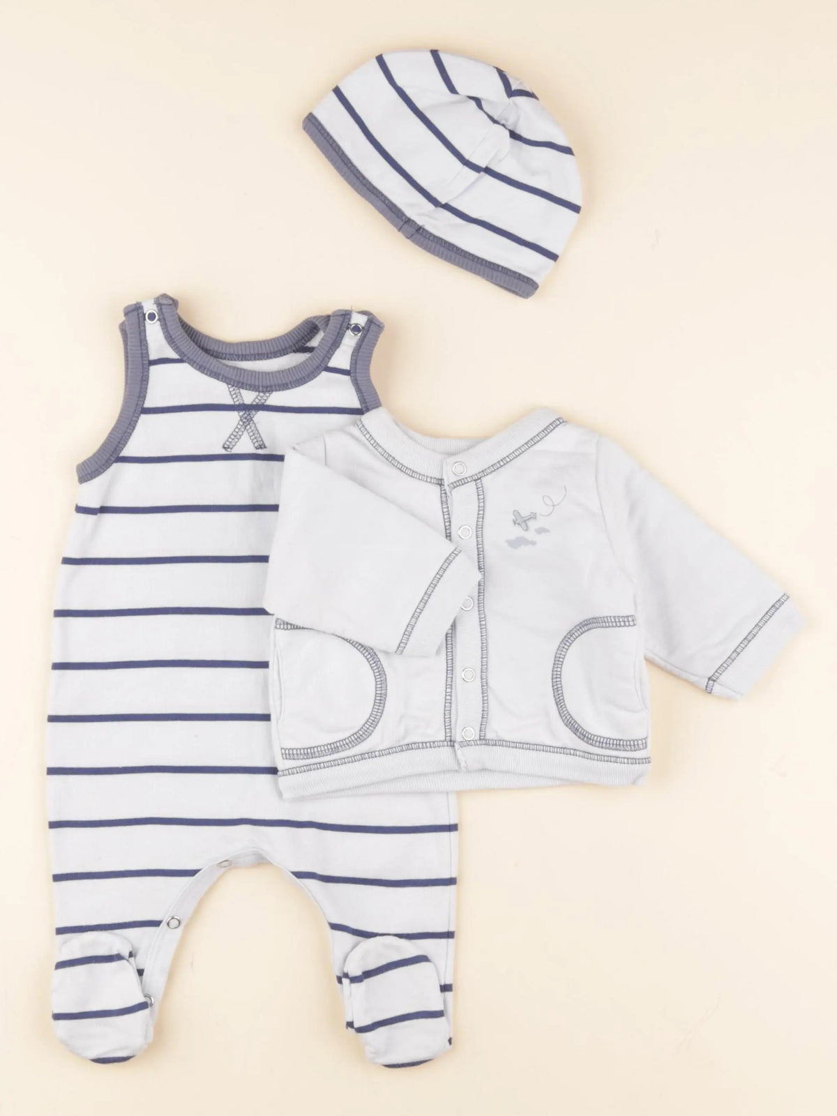 Petit Bateau - ensemble bleu - 1 mois