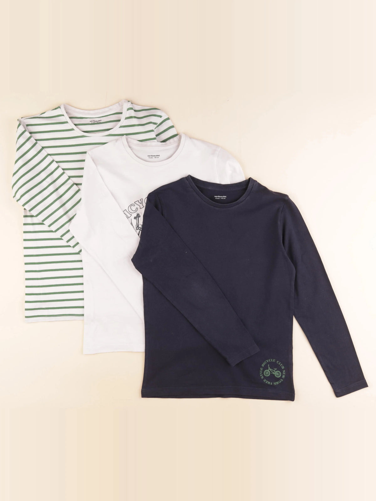 Vertbaudet - lot de 3 tee-shirts multicolore - 10 ans