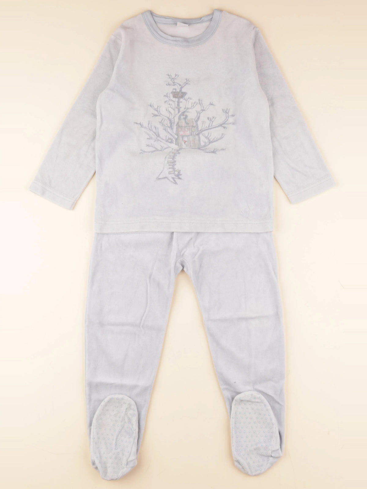Petit Bateau - pyjama velours bleu - 6 ans