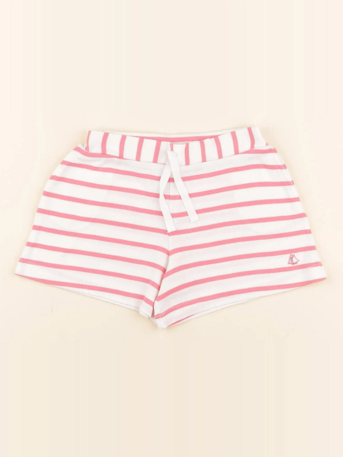 Petit Bateau - short blanc, rose - 4 ans