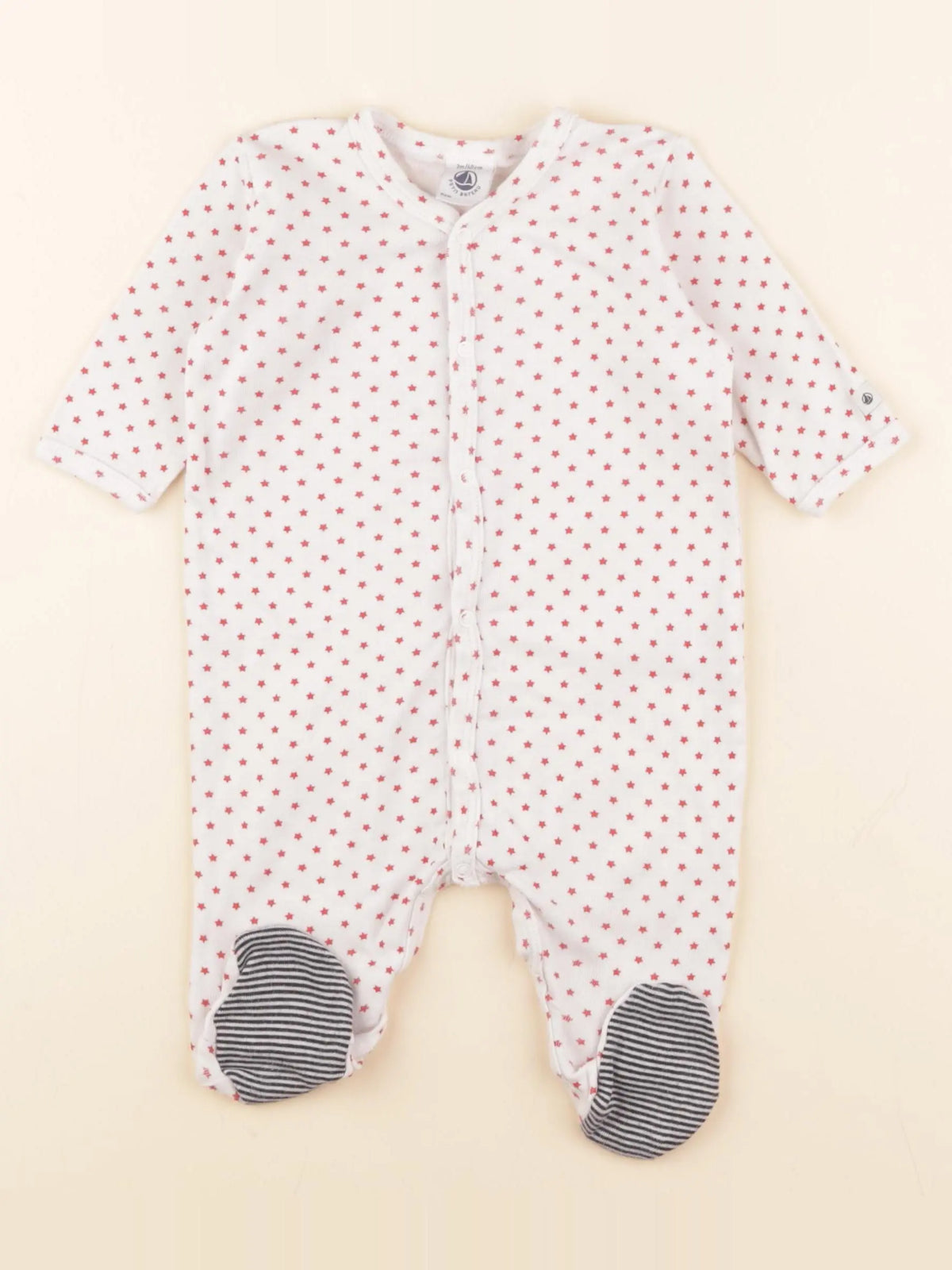 Petit Bateau - pyjama coton blanc - 3 mois