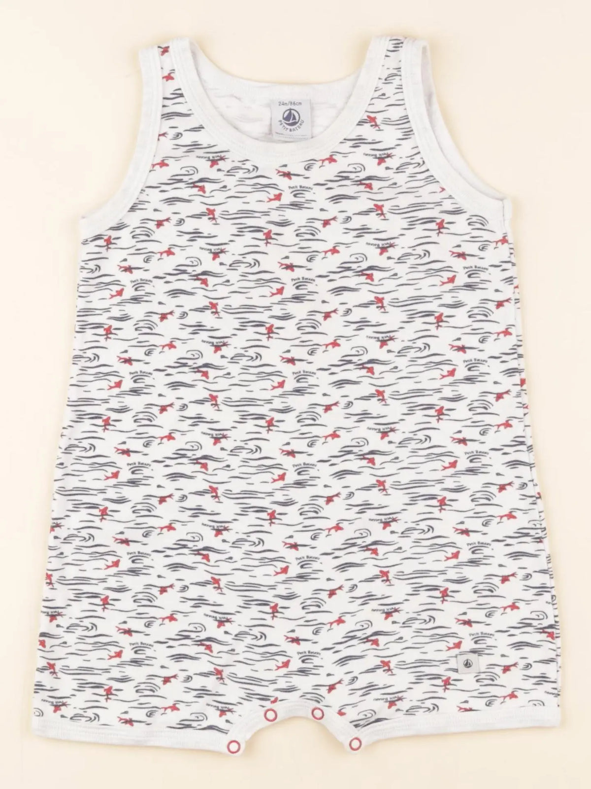 Petit Bateau - pyjama coton blanc - 24 mois