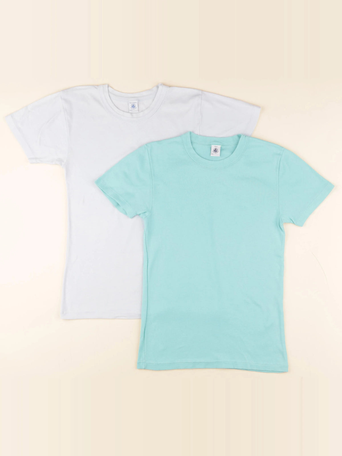 Petit Bateau - lot de 2 maillots de corps bleu - 16 ans
