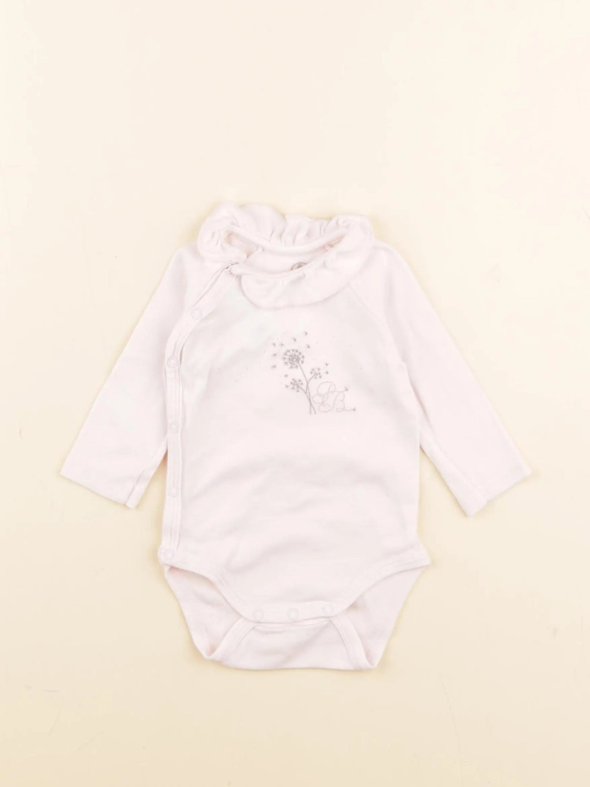 Petit Bateau - body à col rose - 3 mois