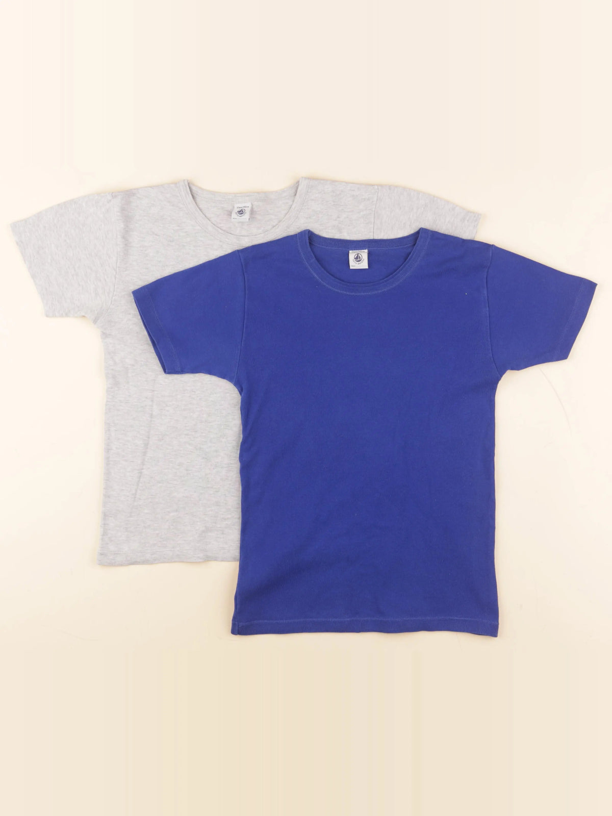 Petit Bateau - lot de 2 maillots de corps bleu - 12 ans