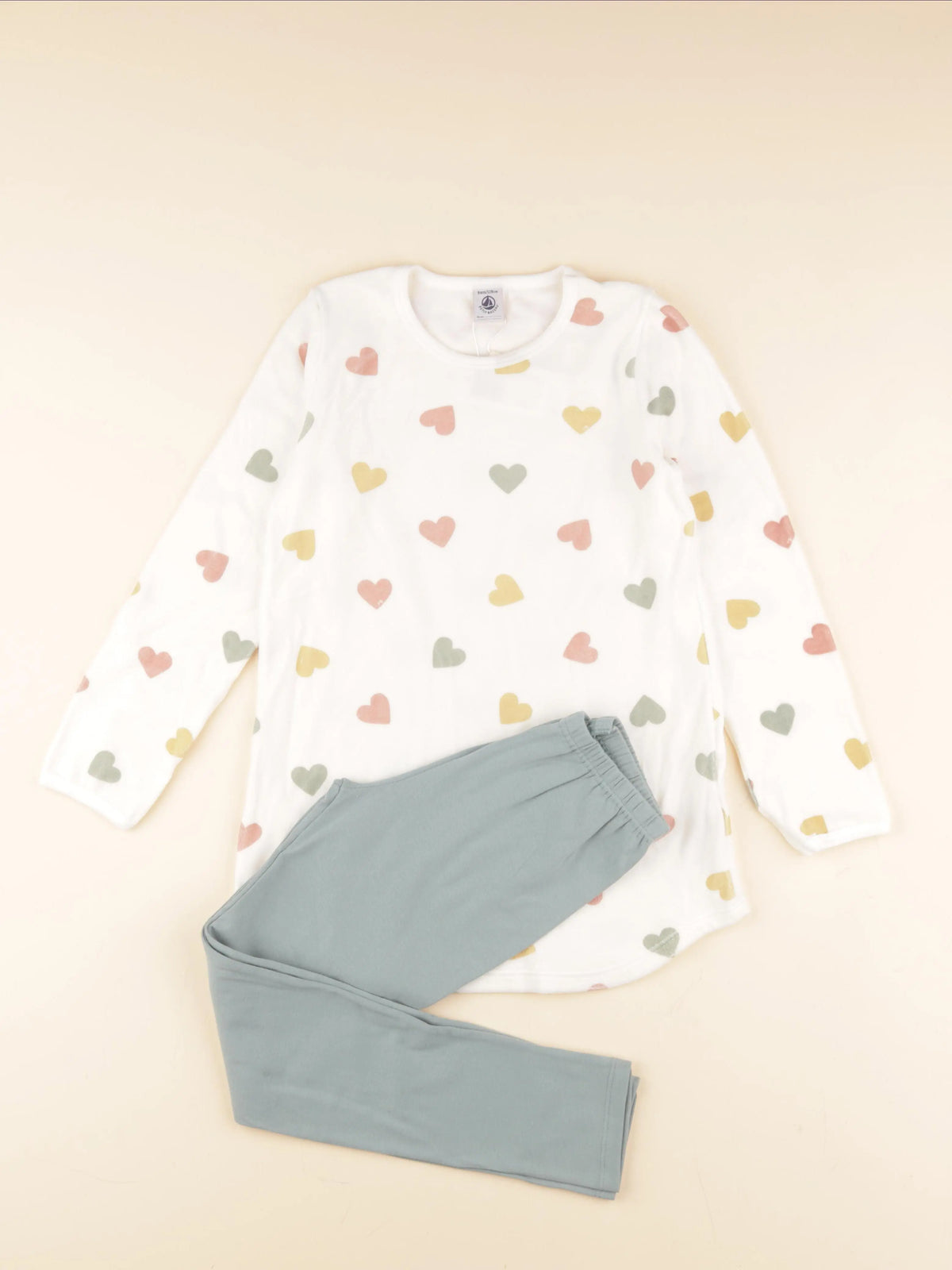 Petit Bateau - pyjama velours multicolore - 8 ans
