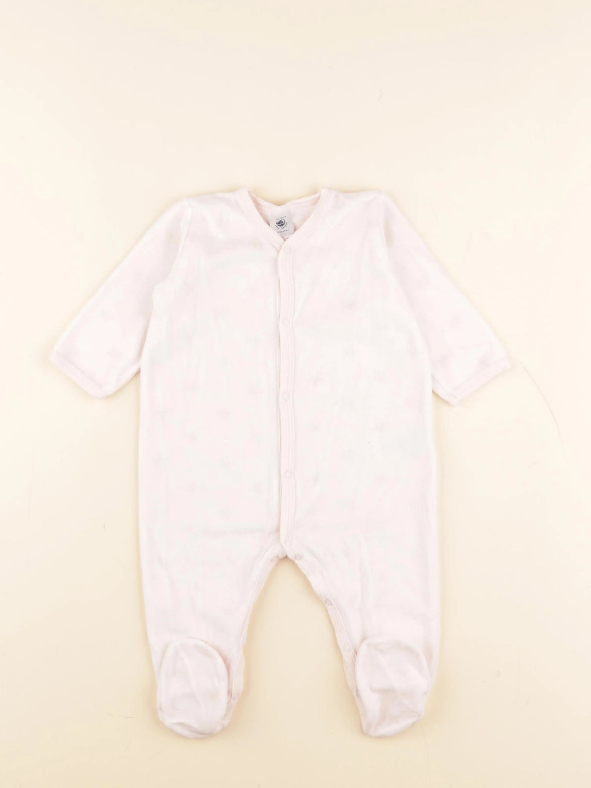 Petit Bateau - pyjama velours rose - 9 mois