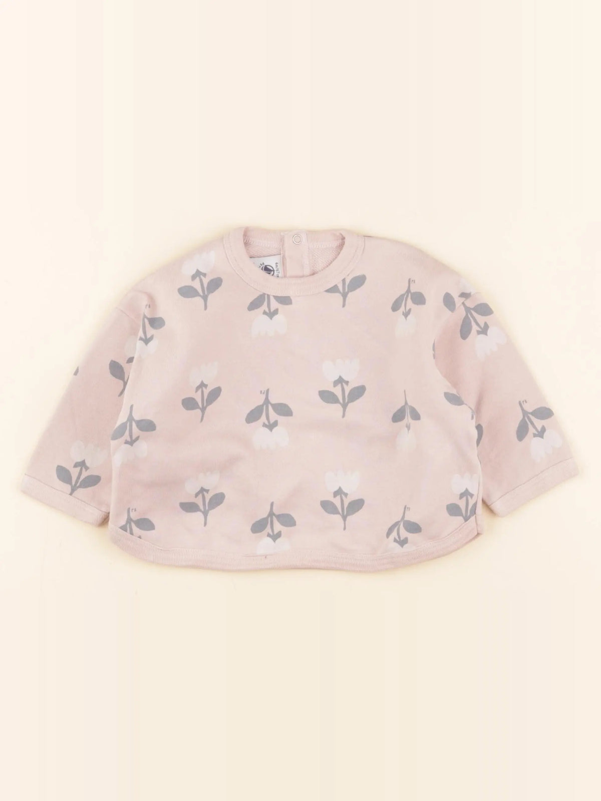 Petit Bateau - sweat rose - 6 mois