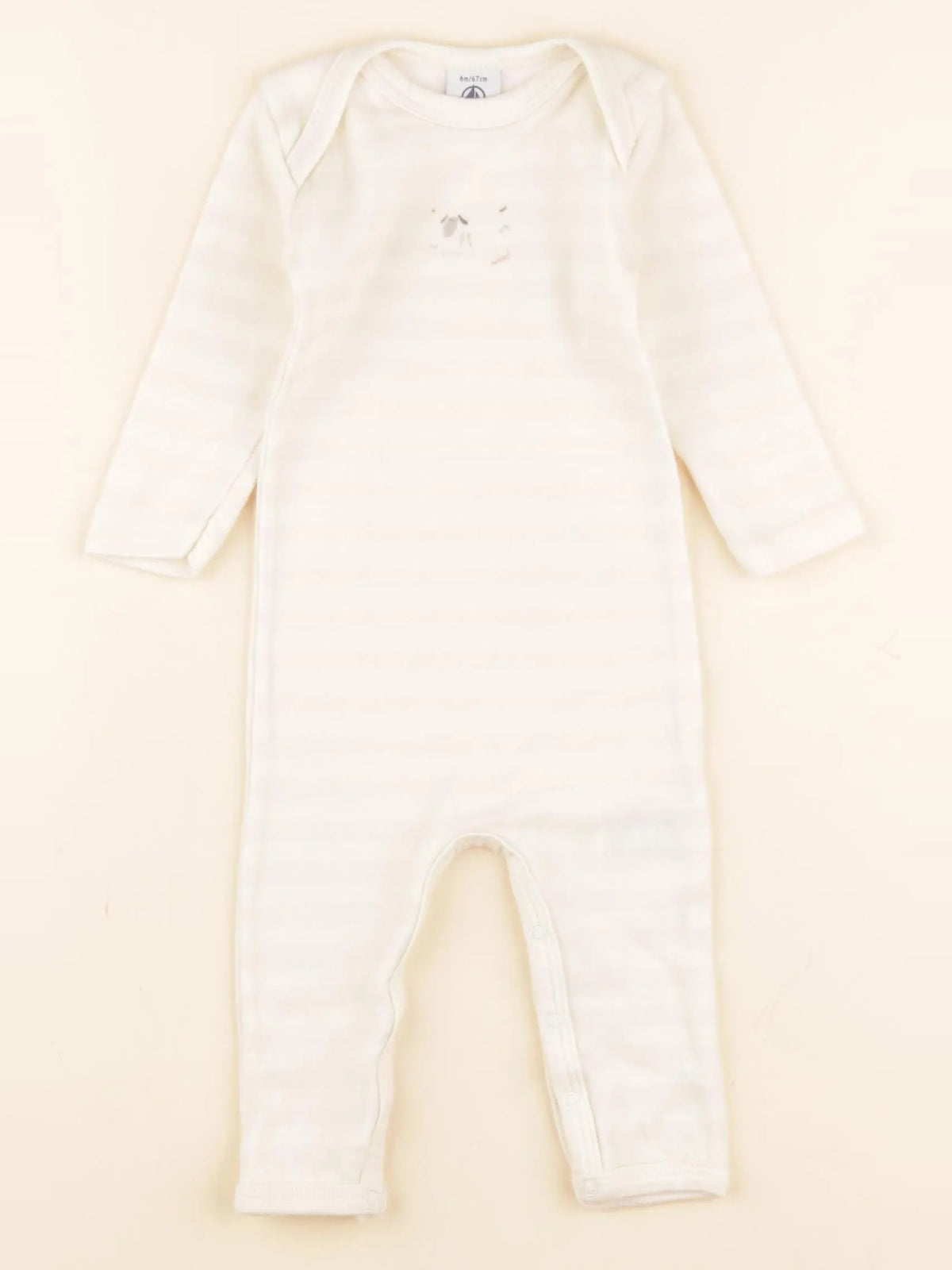 Petit Bateau - pyjama coton beige - 6 mois