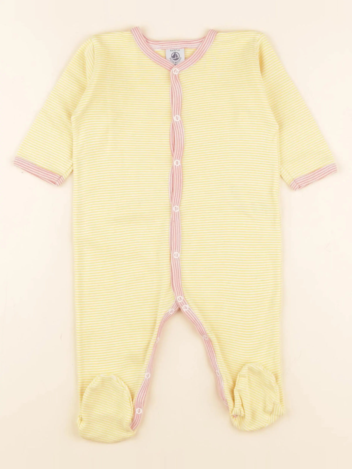 Petit Bateau - pyjama coton jaune - 6 mois