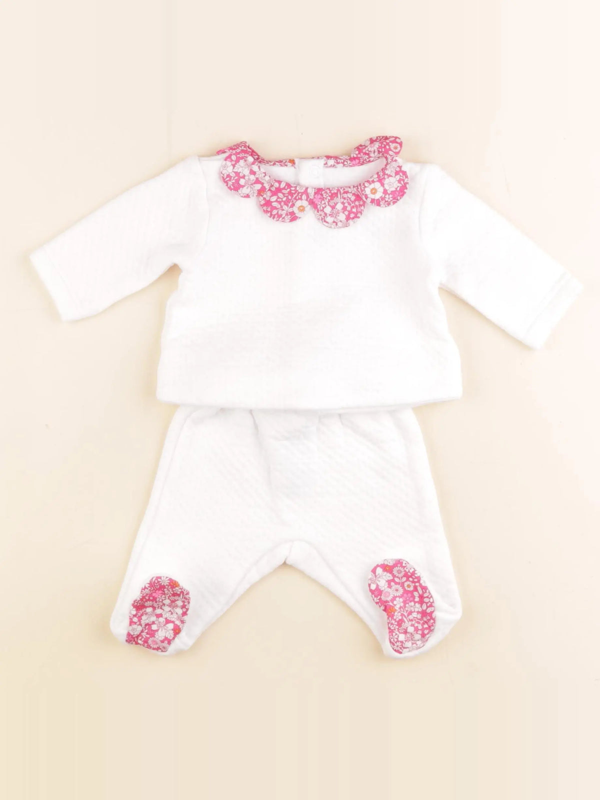 Jacadi - ensemble liberty blanc - 1 mois