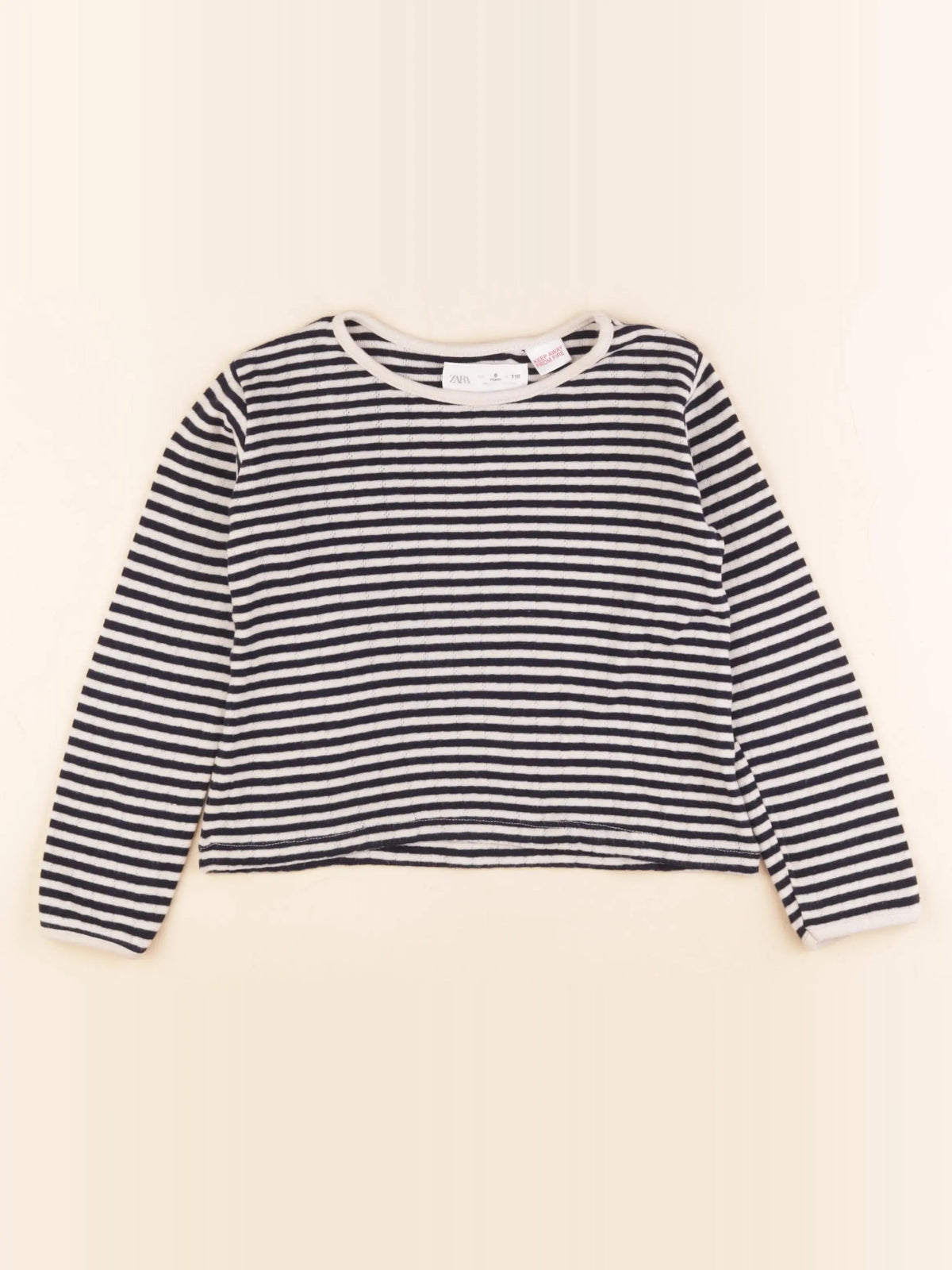 Zara - tee-shirt bleu, blanc - 6 ans