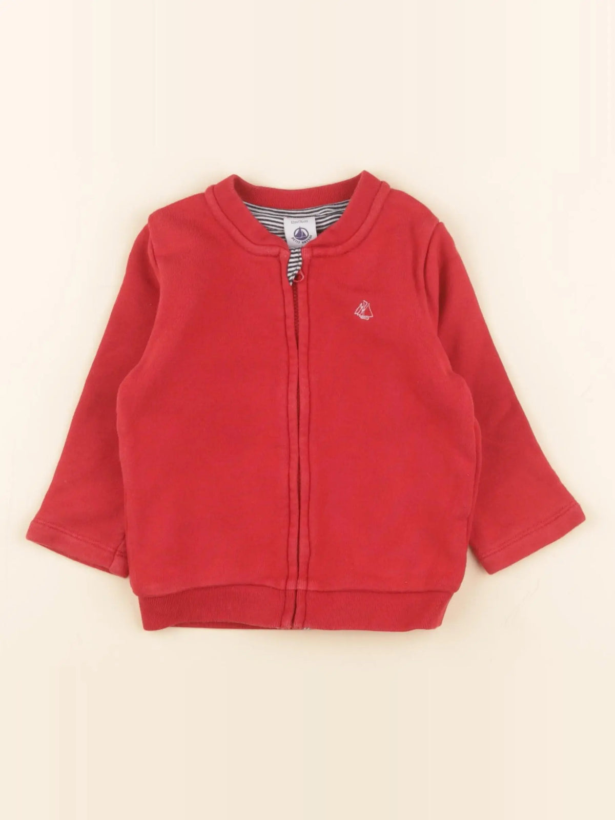Petit Bateau - sweat rouge - 12 mois
