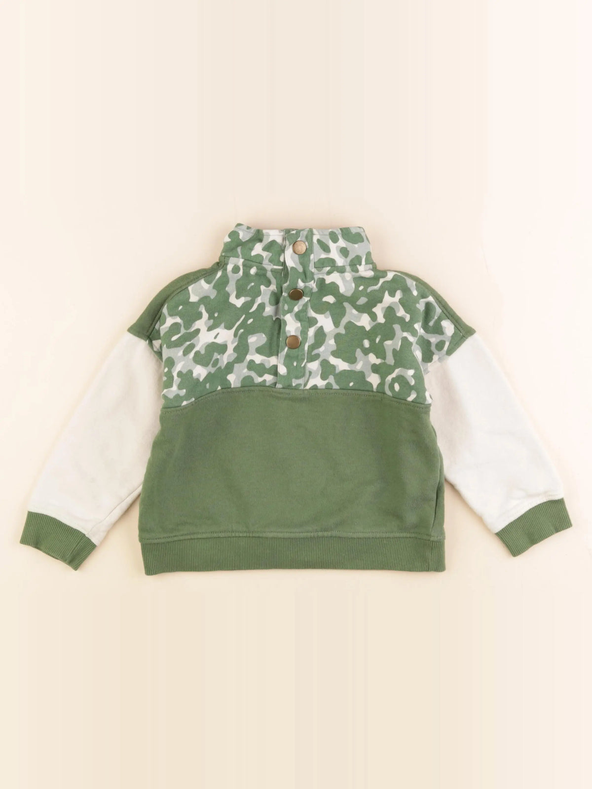 Monoprix - sweat blanc, vert - 4 ans