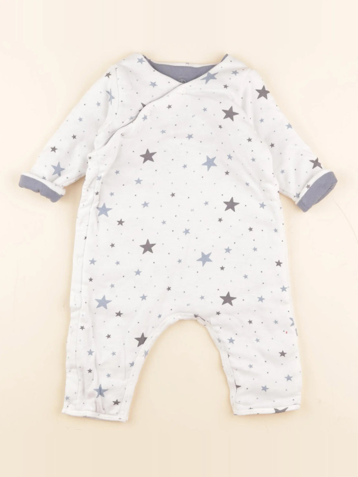 Petit Bateau - pyjama coton blanc - 12 mois