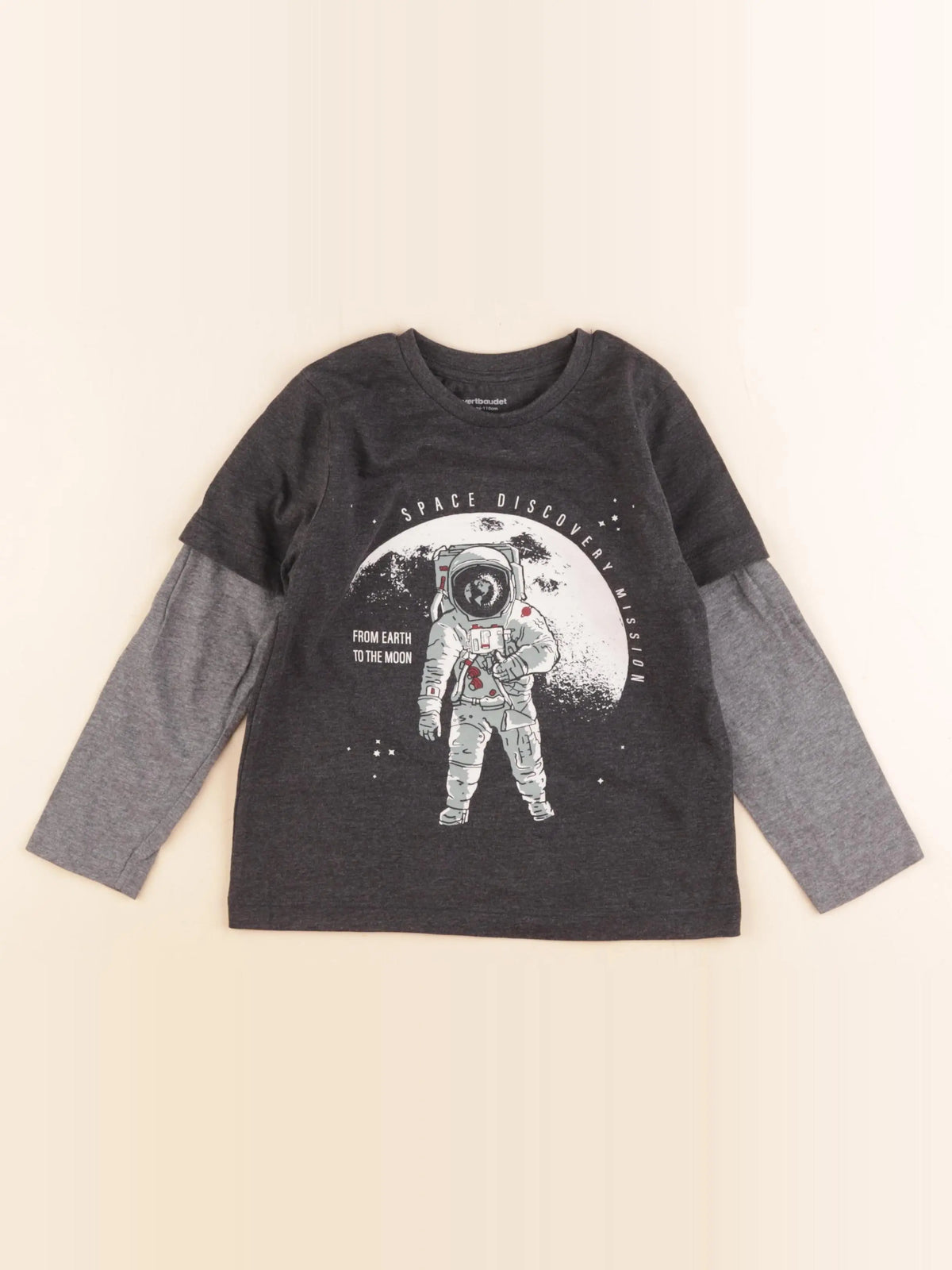 Vertbaudet - tee-shirt gris - 5 ans