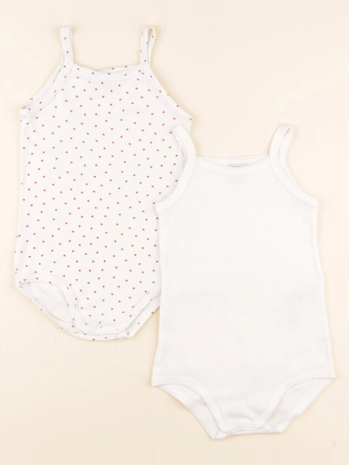 Petit Bateau - lot de 2 bodies en coton blanc - 24 mois