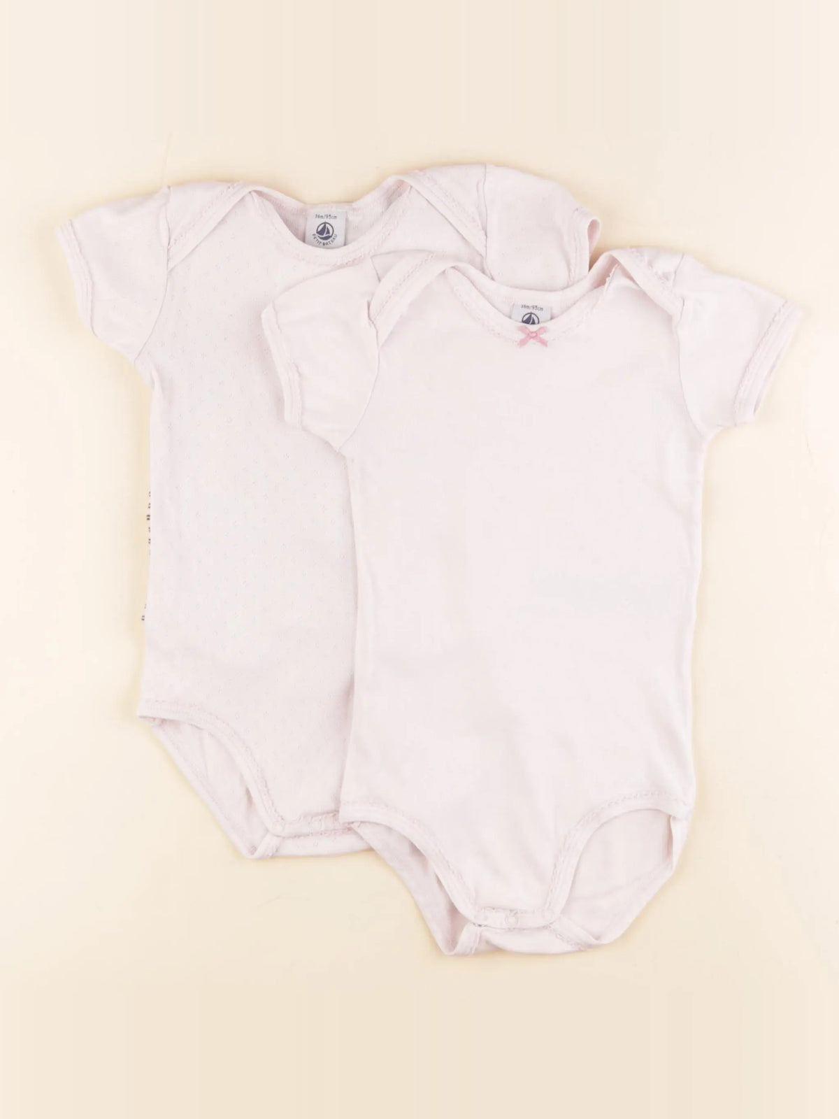 Petit Bateau - lot de 2 bodies en coton rose - 36 mois