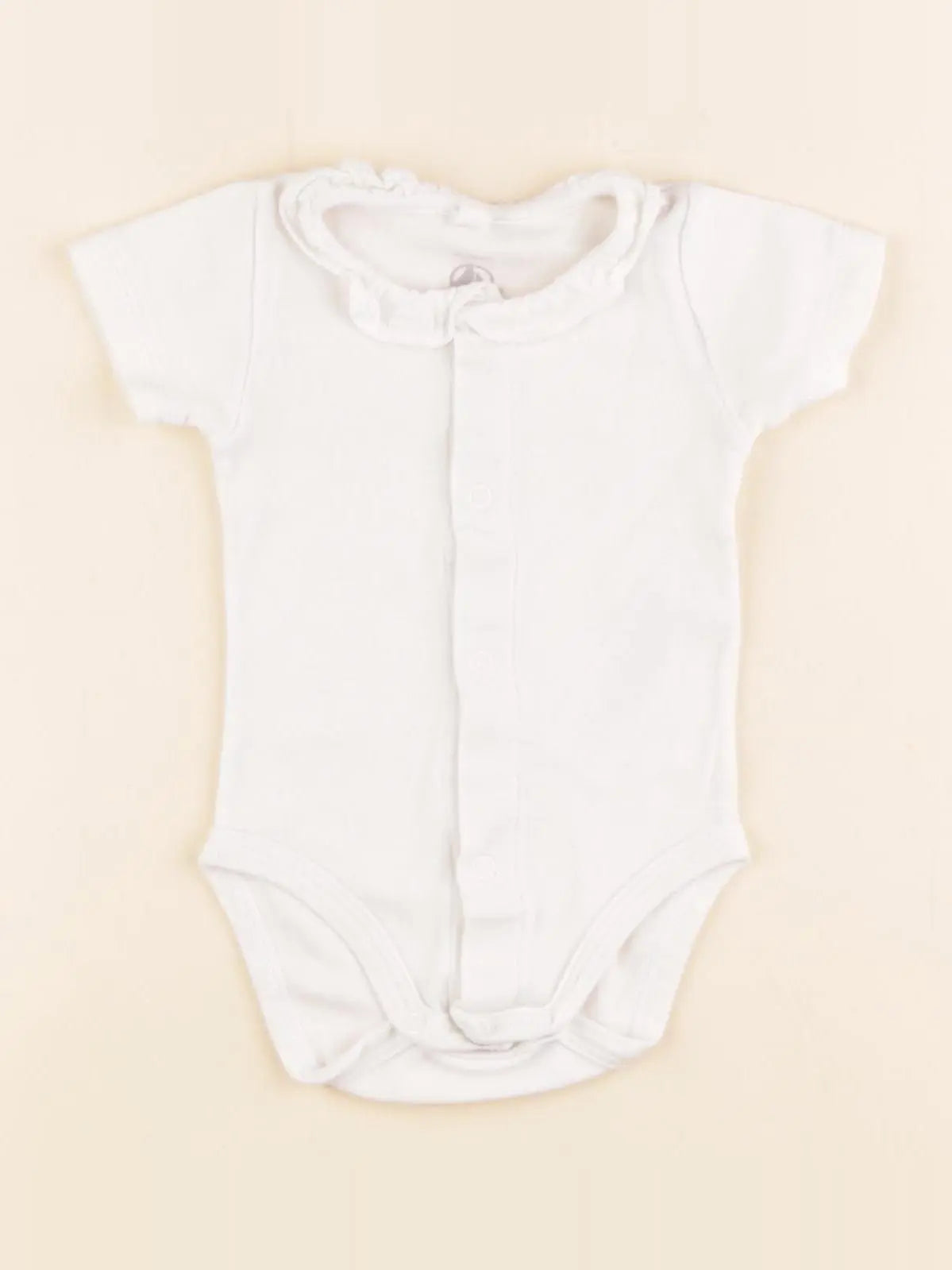 Petit Bateau - body à col blanc - 1 mois