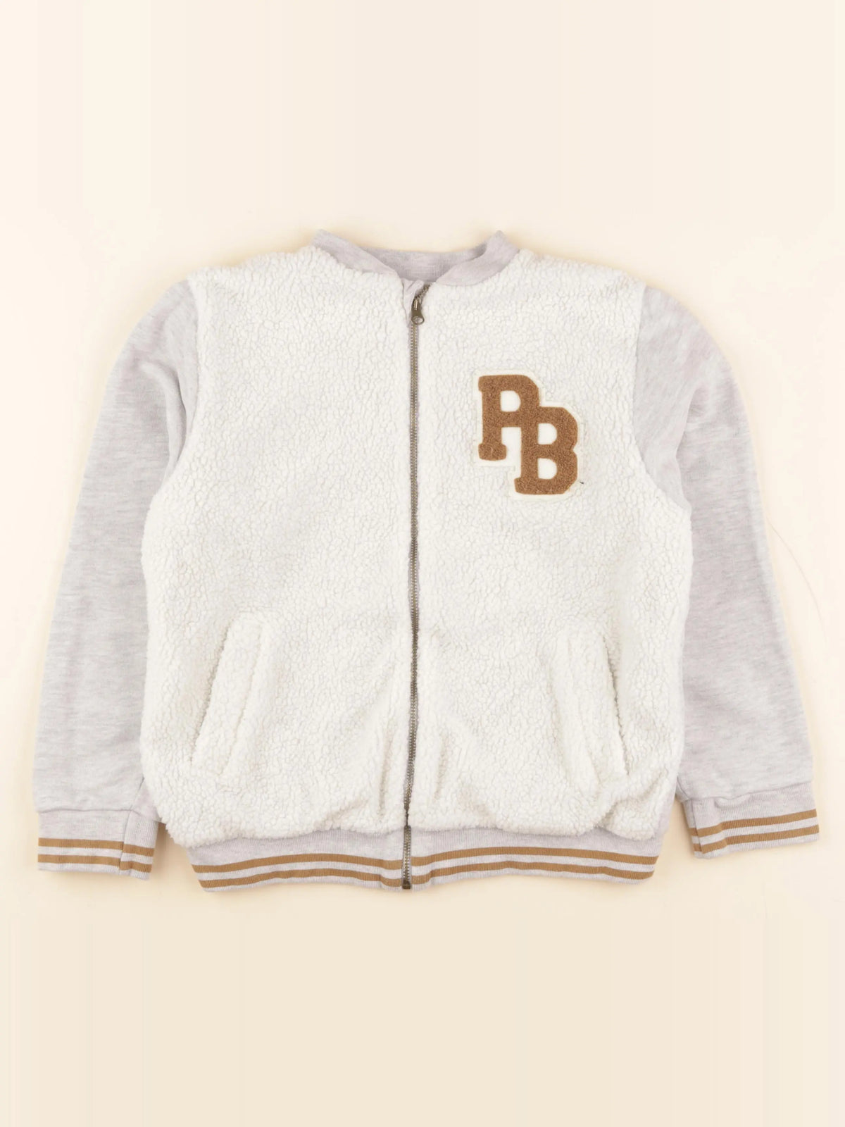 Petit Bateau - veste beige, gris - 10 ans