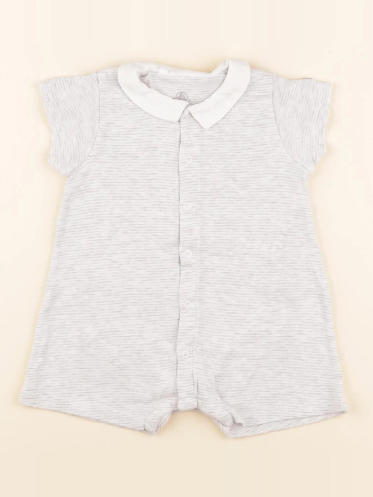 Petit Bateau - combinaison gris, blanc - 12 mois