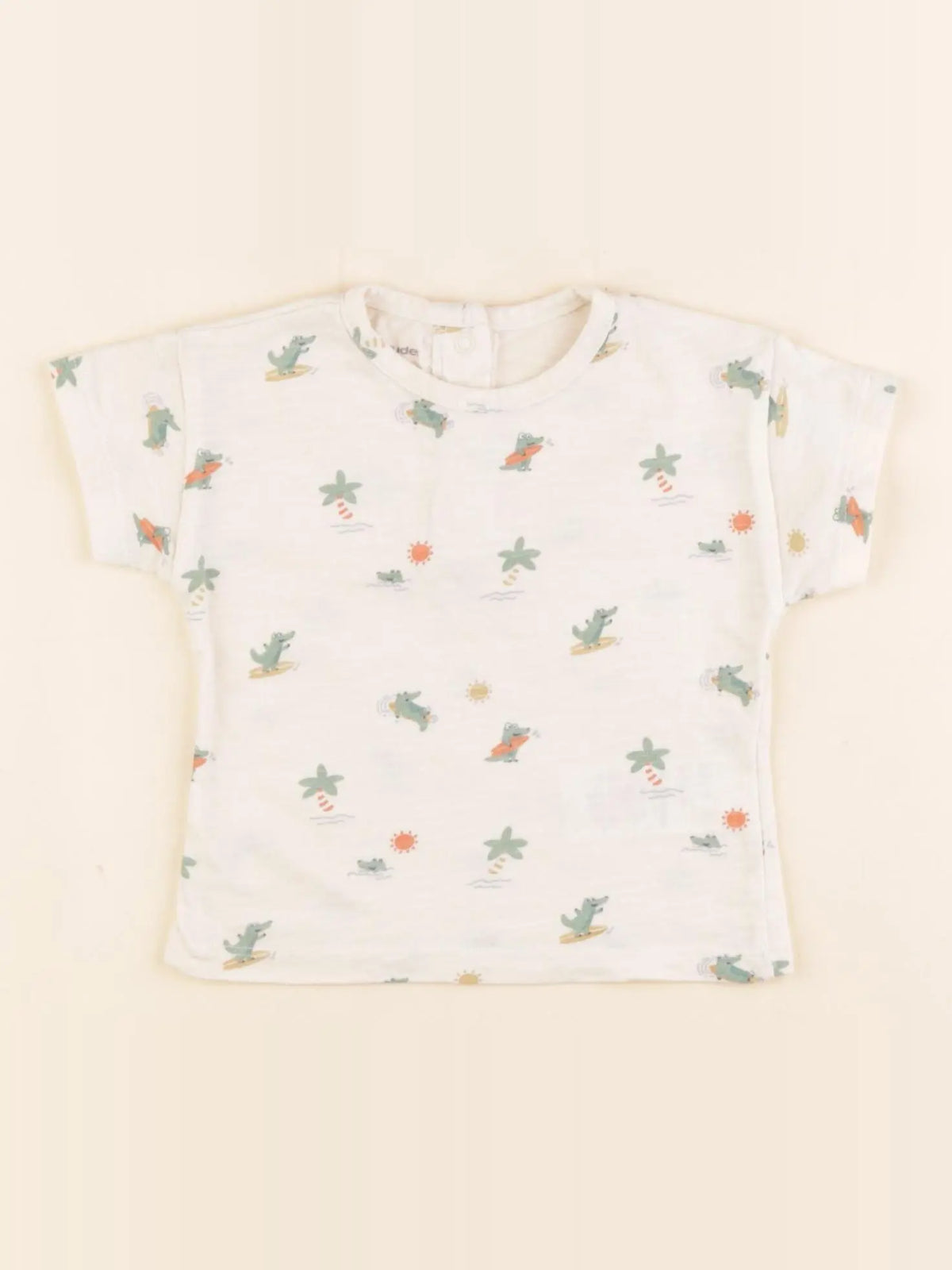 Vertbaudet - tee-shirt beige - 6 mois