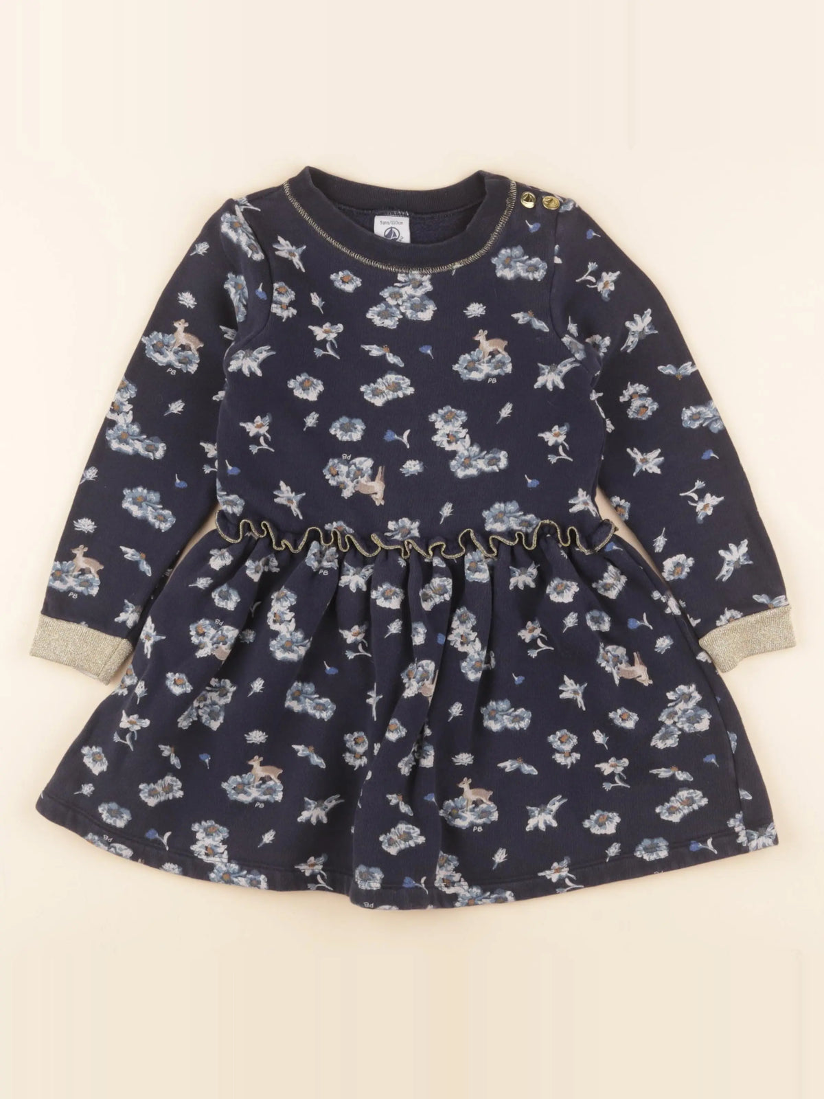 Petit Bateau - robe bleu - 5 ans