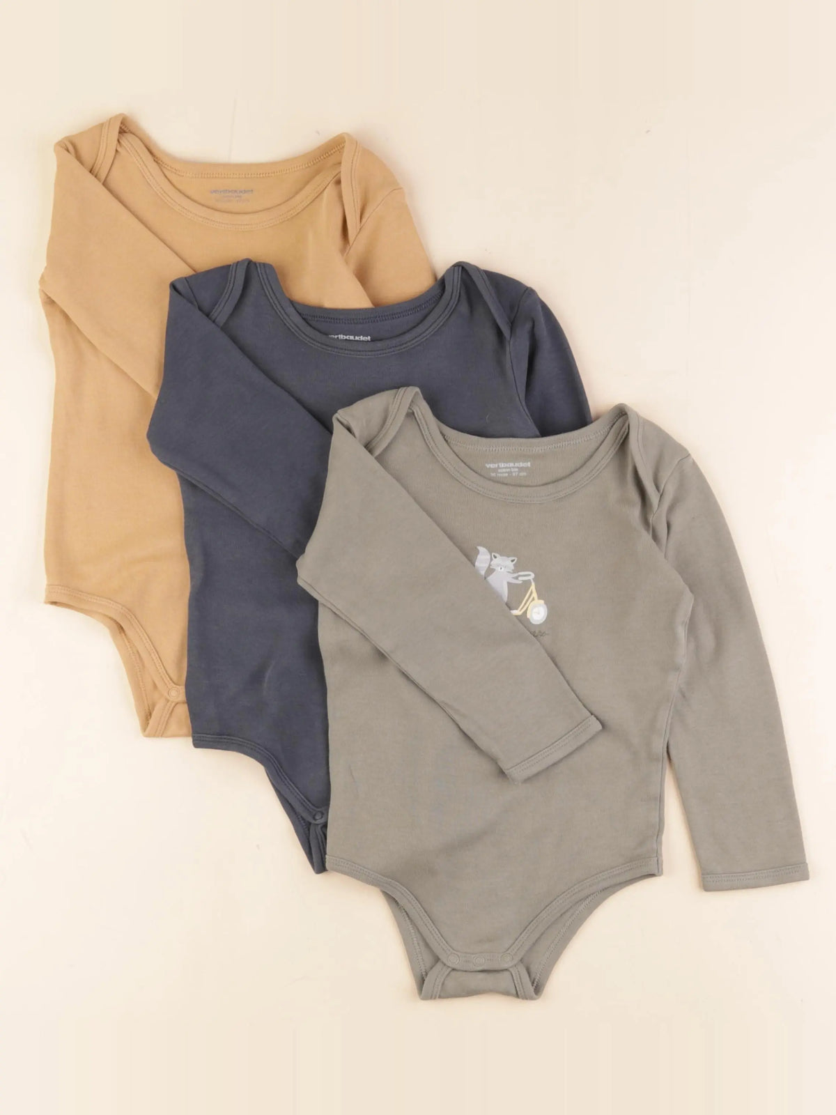 Vertbaudet - lot de 3 bodies en coton multicolore - 36 mois