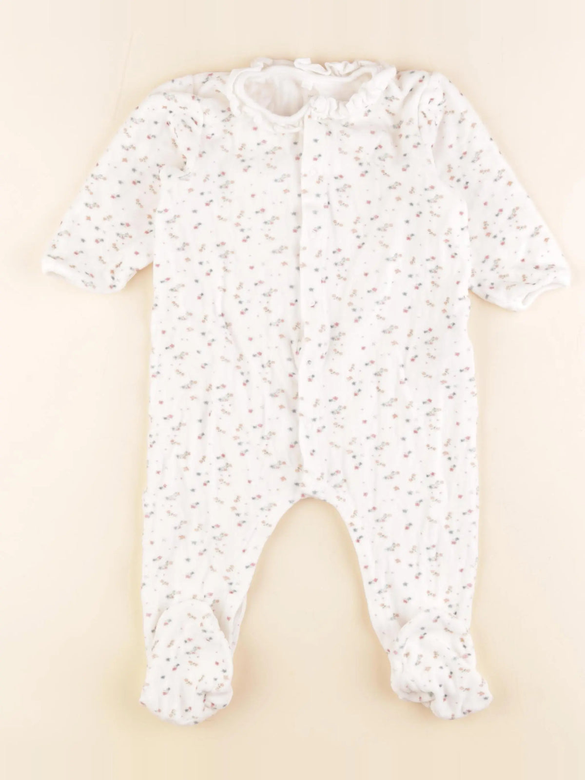 Petit Bateau - pyjama velours blanc - 24 mois