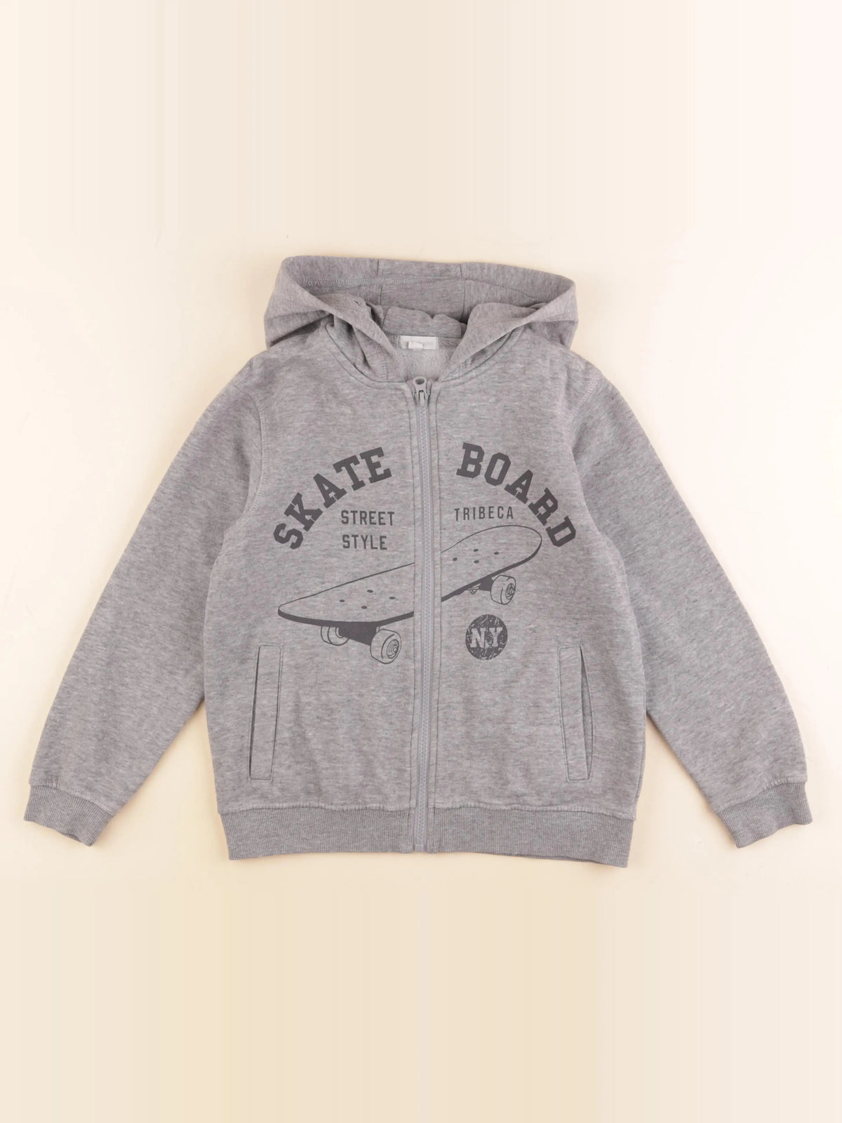Vertbaudet - sweat gris - 10 ans