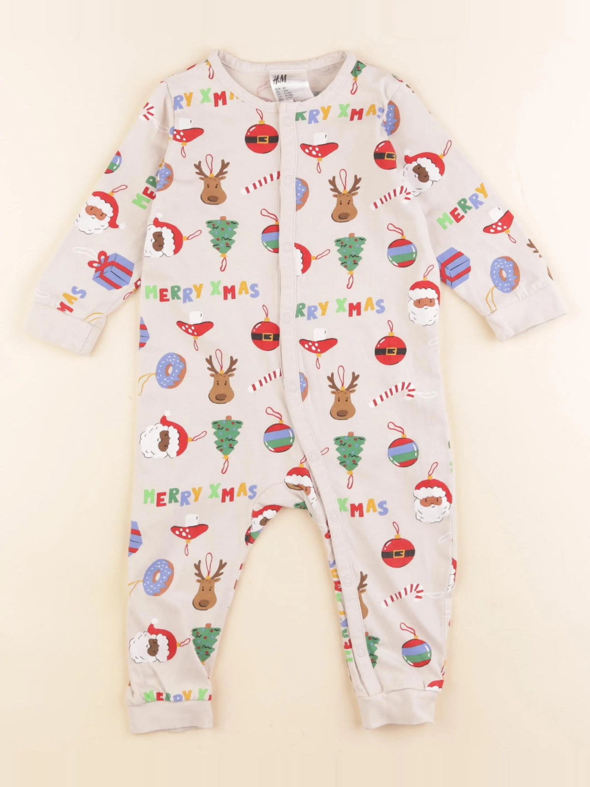 H&M - pyjama coton multicolore - 9/12 mois