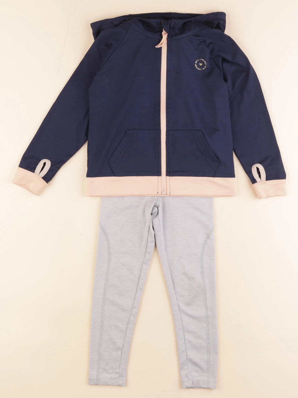 Vertbaudet - ensemble gris, bleu - 4 ans