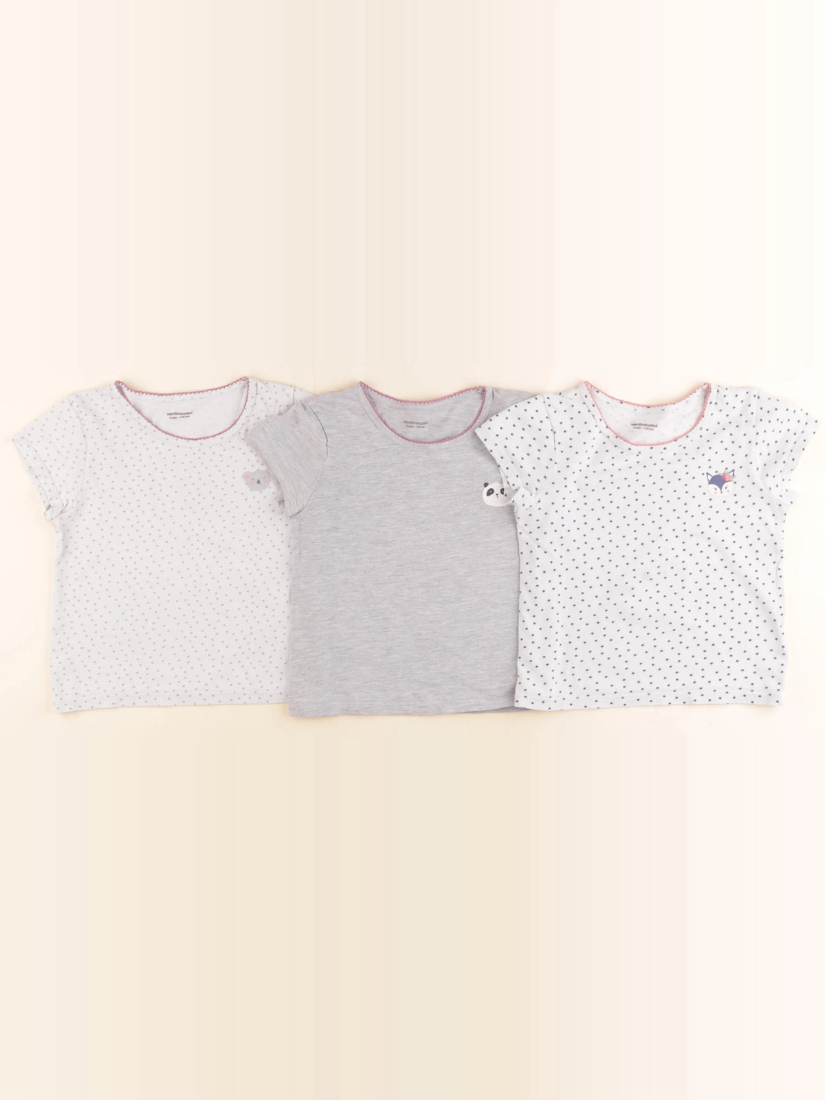 Vertbaudet - lot de 3 maillots de corps gris - 6 ans