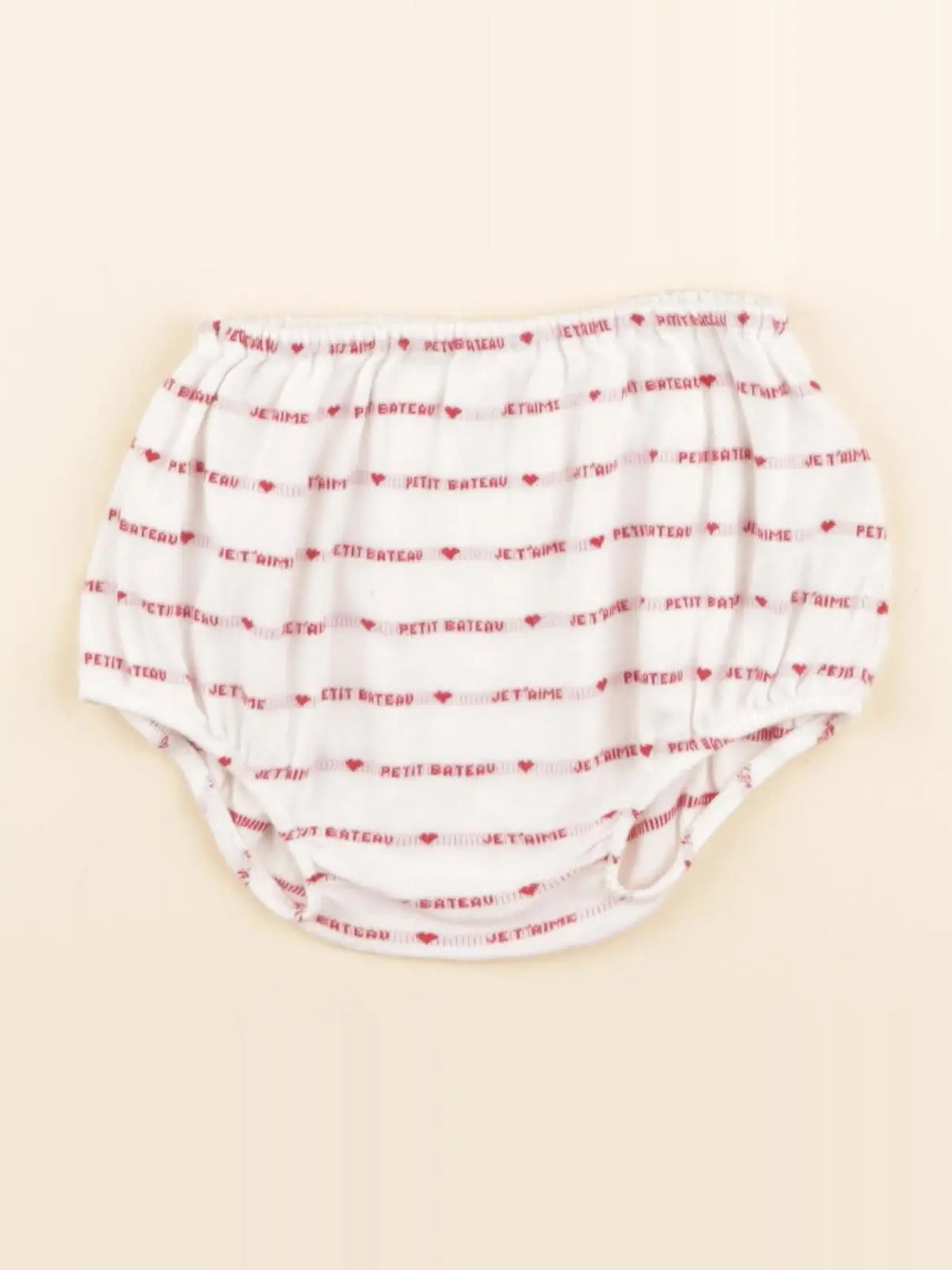 Petit Bateau - bloomer blanc, rouge - 6 mois
