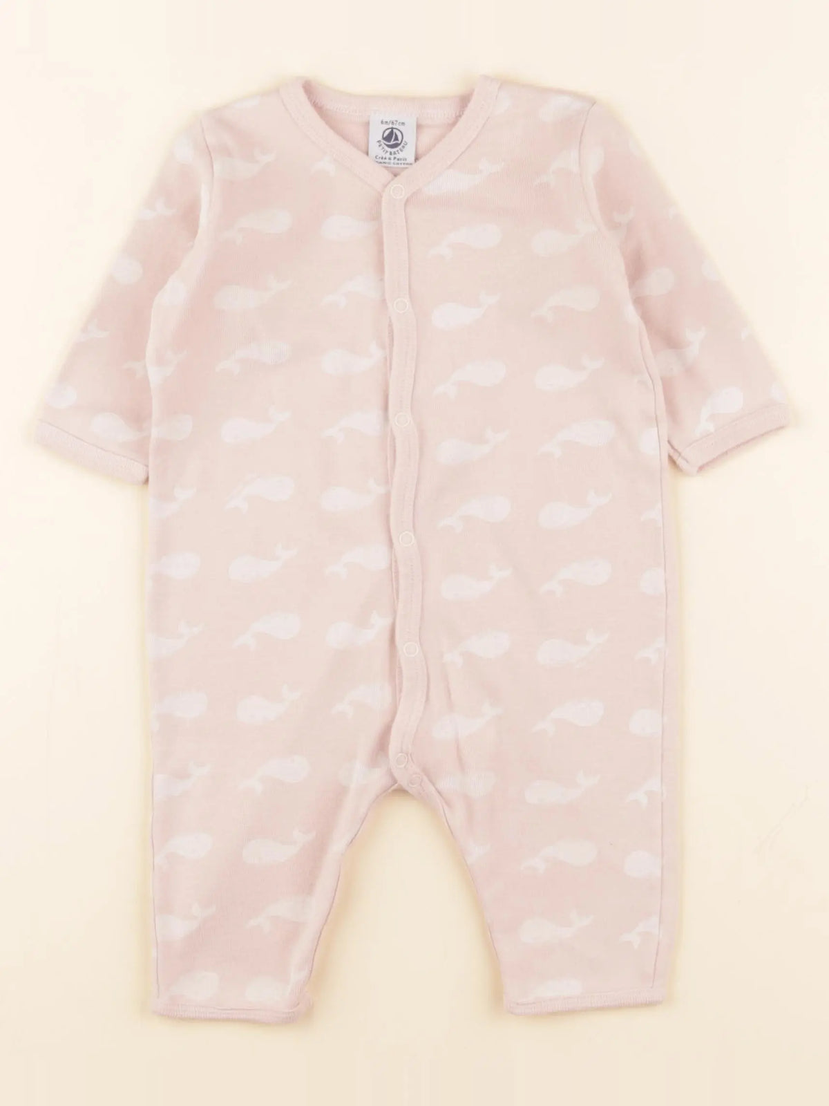Petit Bateau - pyjama coton rose - 6 mois