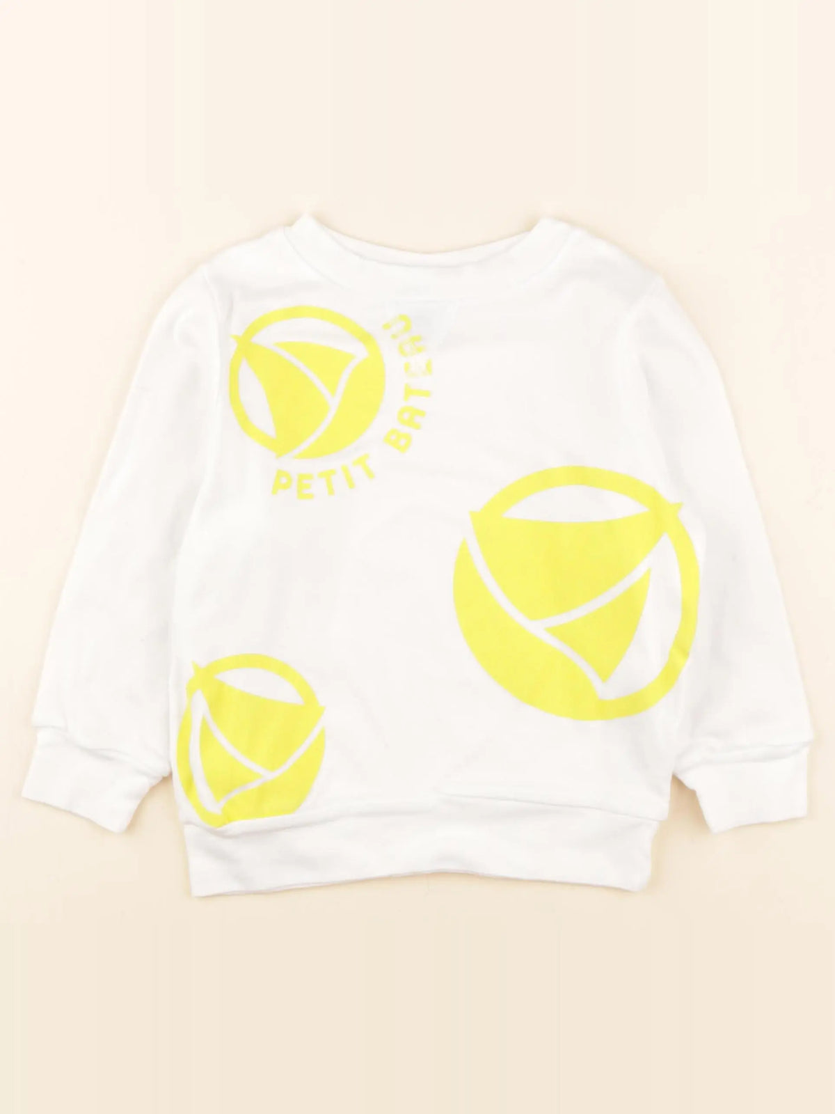 Petit Bateau - tee-shirt blanc, jaune - 3 ans