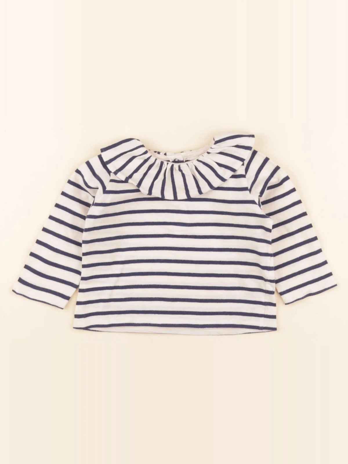 Petit Bateau - tee-shirt blanc, bleu - 12 mois