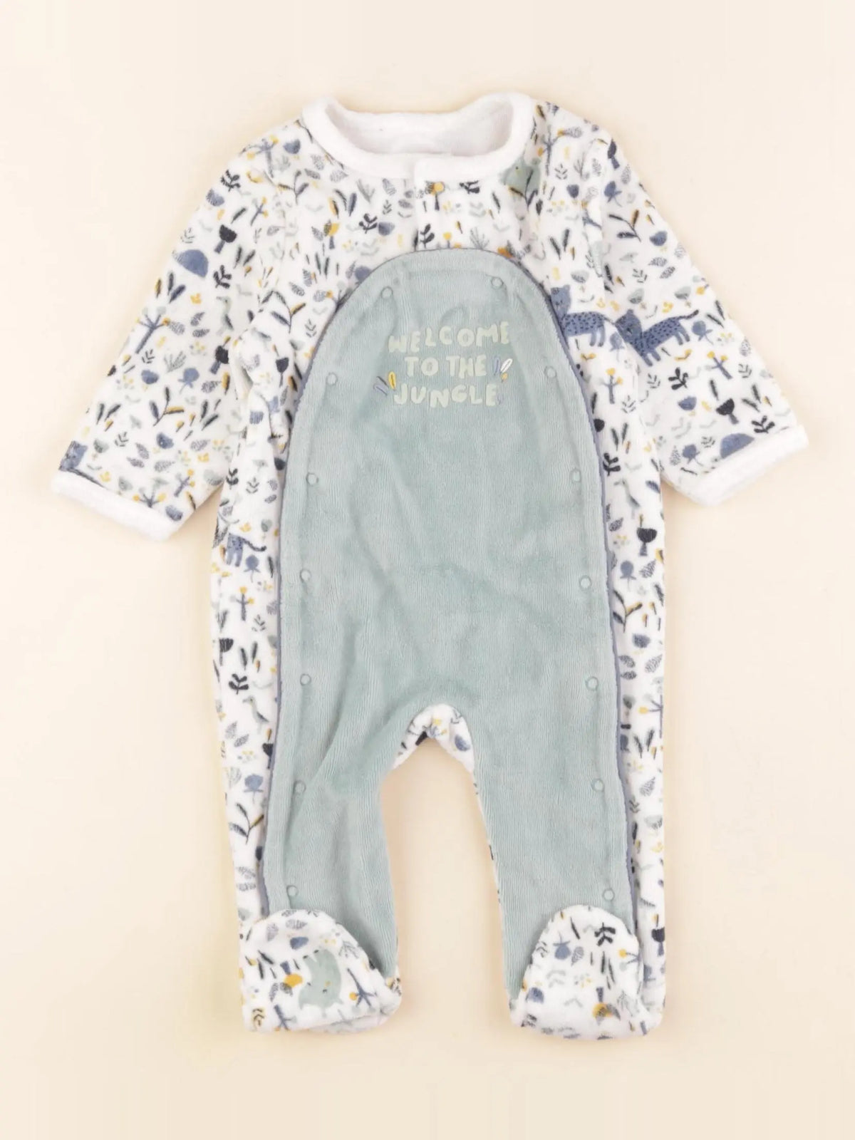 Vertbaudet - pyjama velours vert - 3 mois