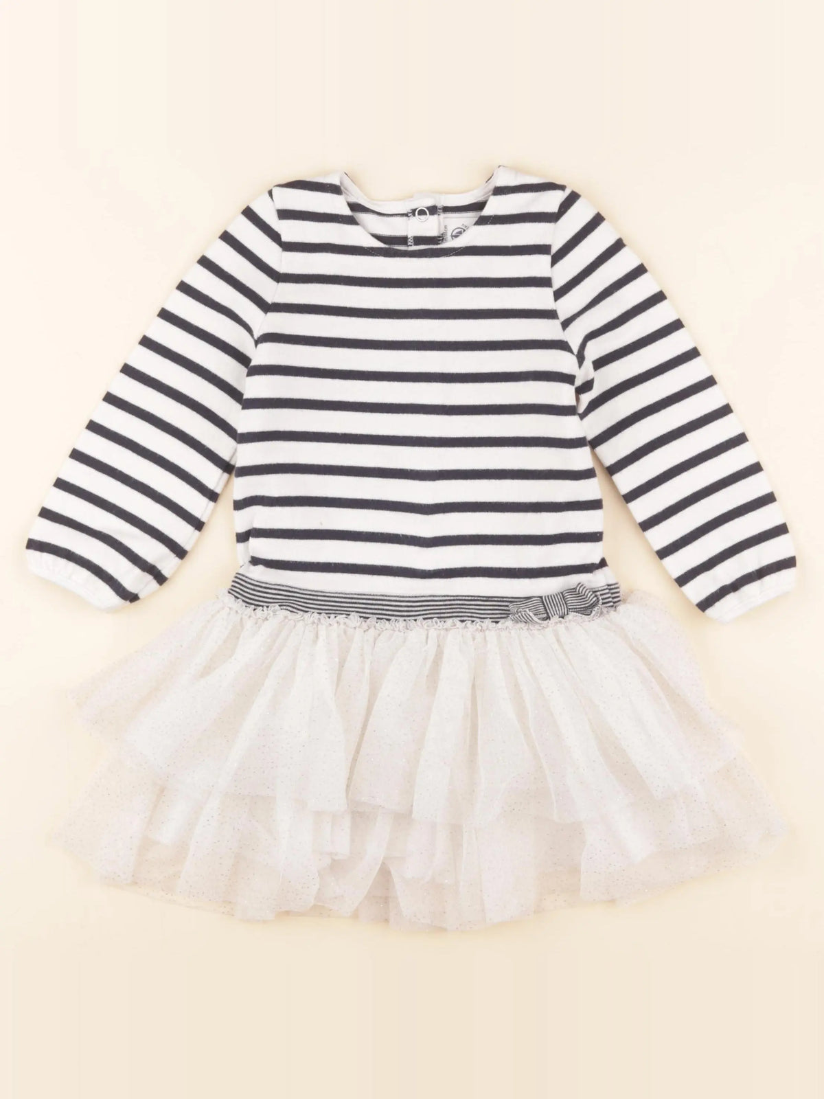 Petit Bateau - robe bleu, blanc - 24 mois