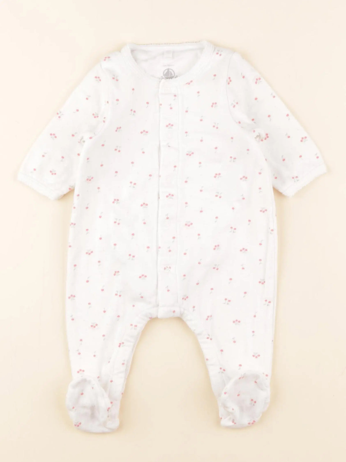 Petit Bateau - bodyjama coton blanc - 3 mois